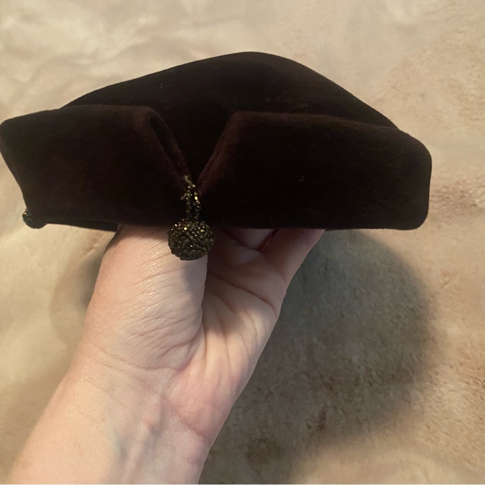 Gladys & Belle NYC Brown Felt/Velvet Pillbox Hat